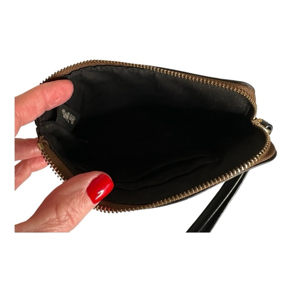 Coach Classic Signature Khaki/Black Wristlet F58035 - Picture 7 of 10